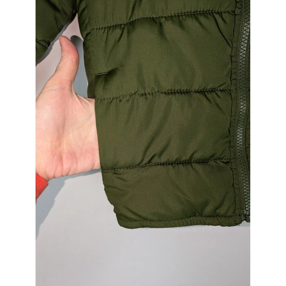 The Children's Place Puffer Jacket 5T Toddler Unisex Green Hooded Pockets Zipper